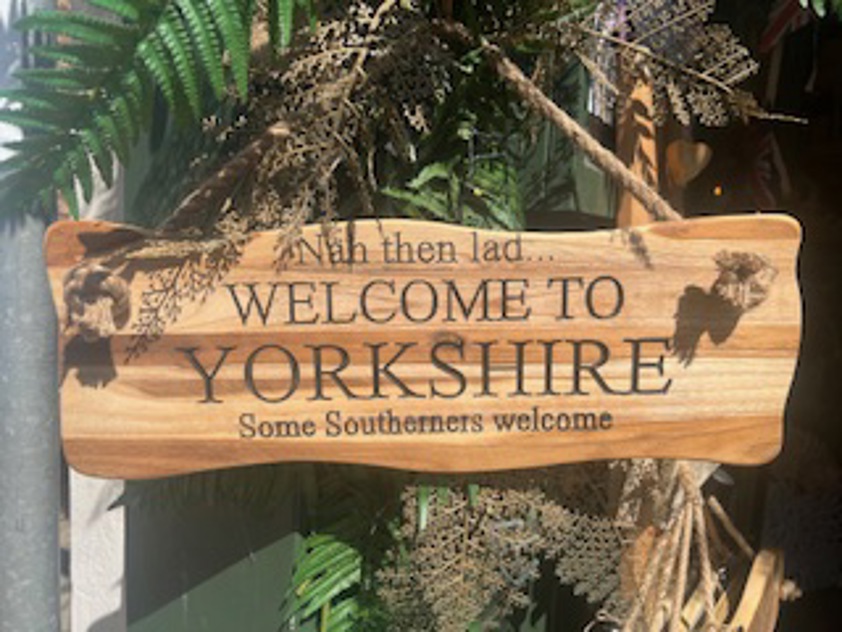Wavy Edge Wood Sign With Rope Strap