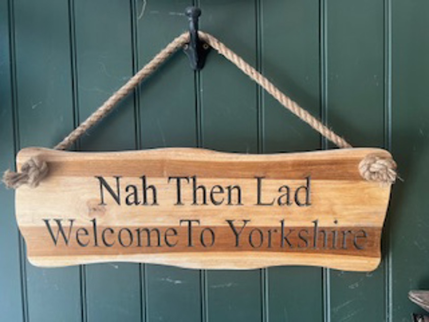 Wavy Edge Wood Sign With Rope Strap