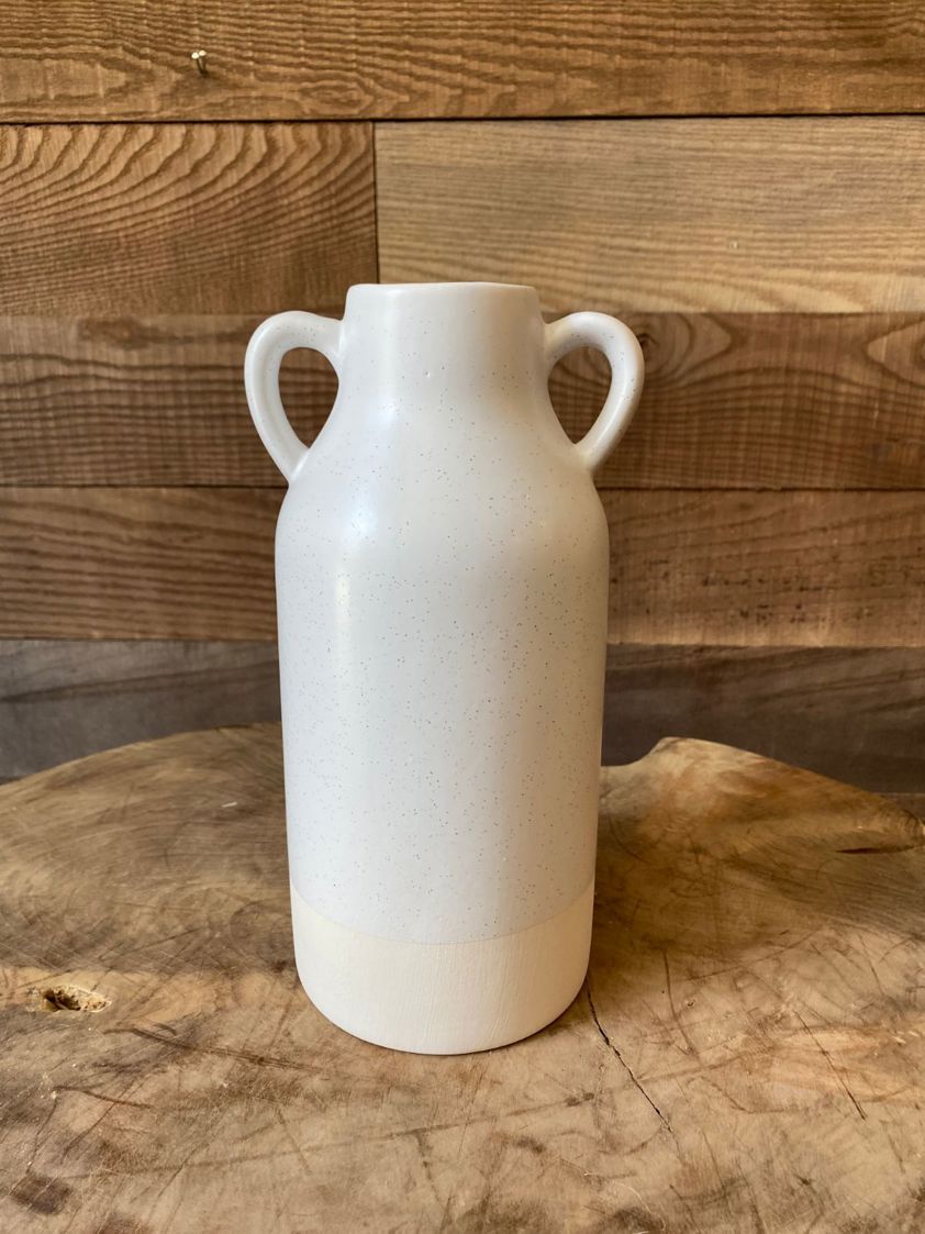 Two Toned White Ceramic Vase