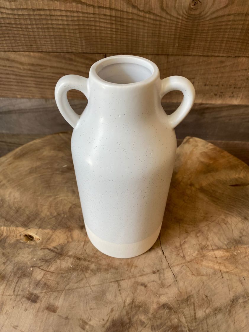 Two Toned White Ceramic Vase