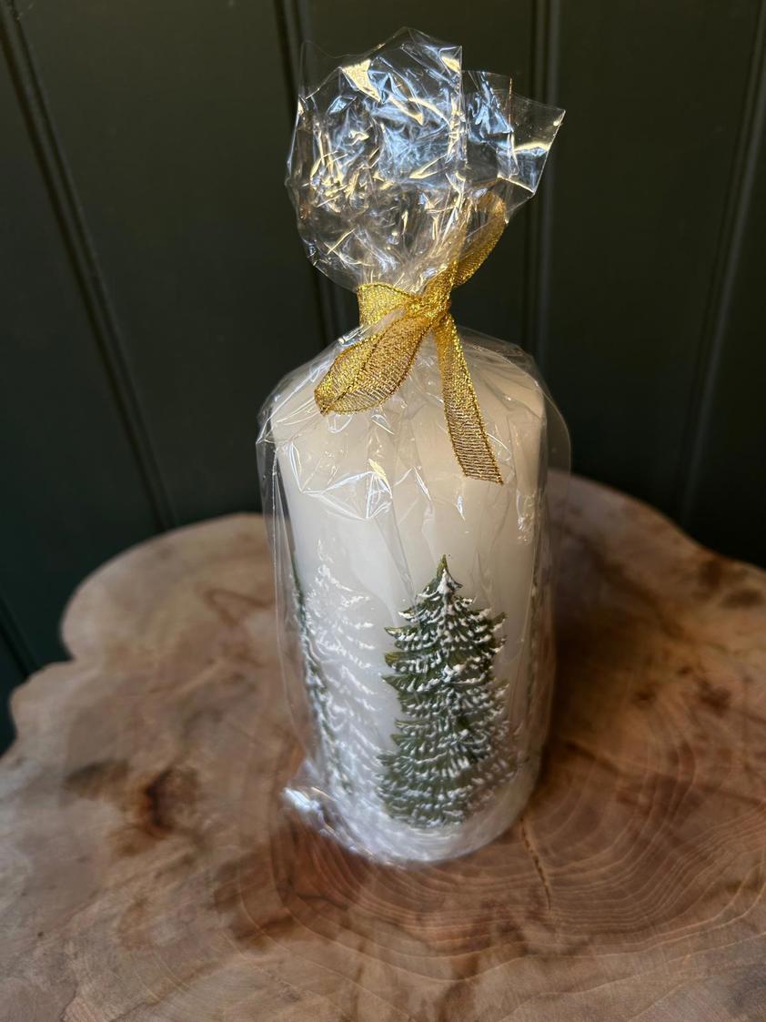 Pine Tree Pillar Candle