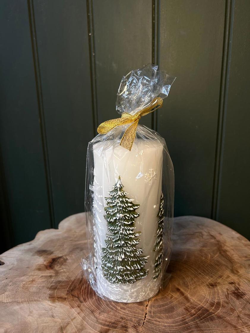 Pine Tree Pillar Candle