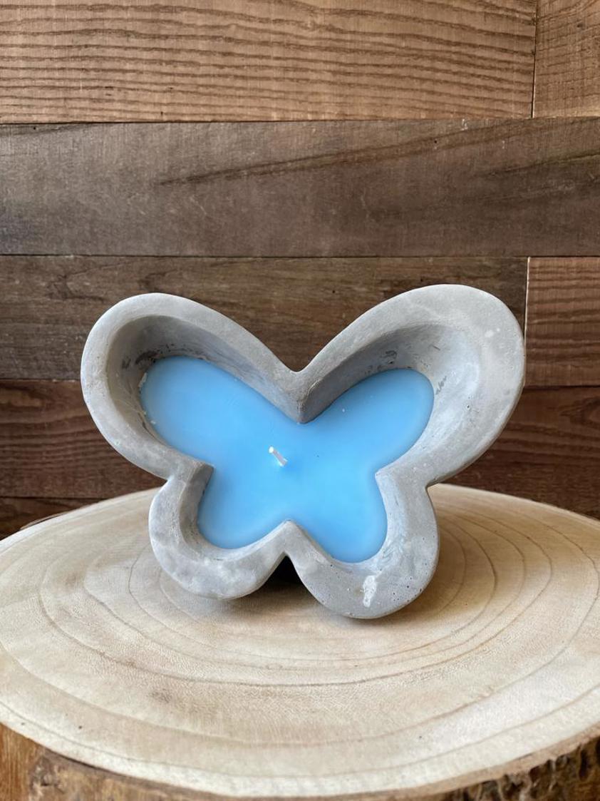 Blue Stone Butterfly Garden Candle