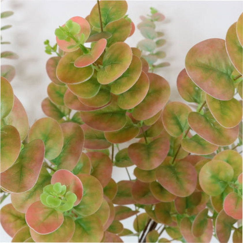 Printed Eucalyptus Spray Dark pink /green