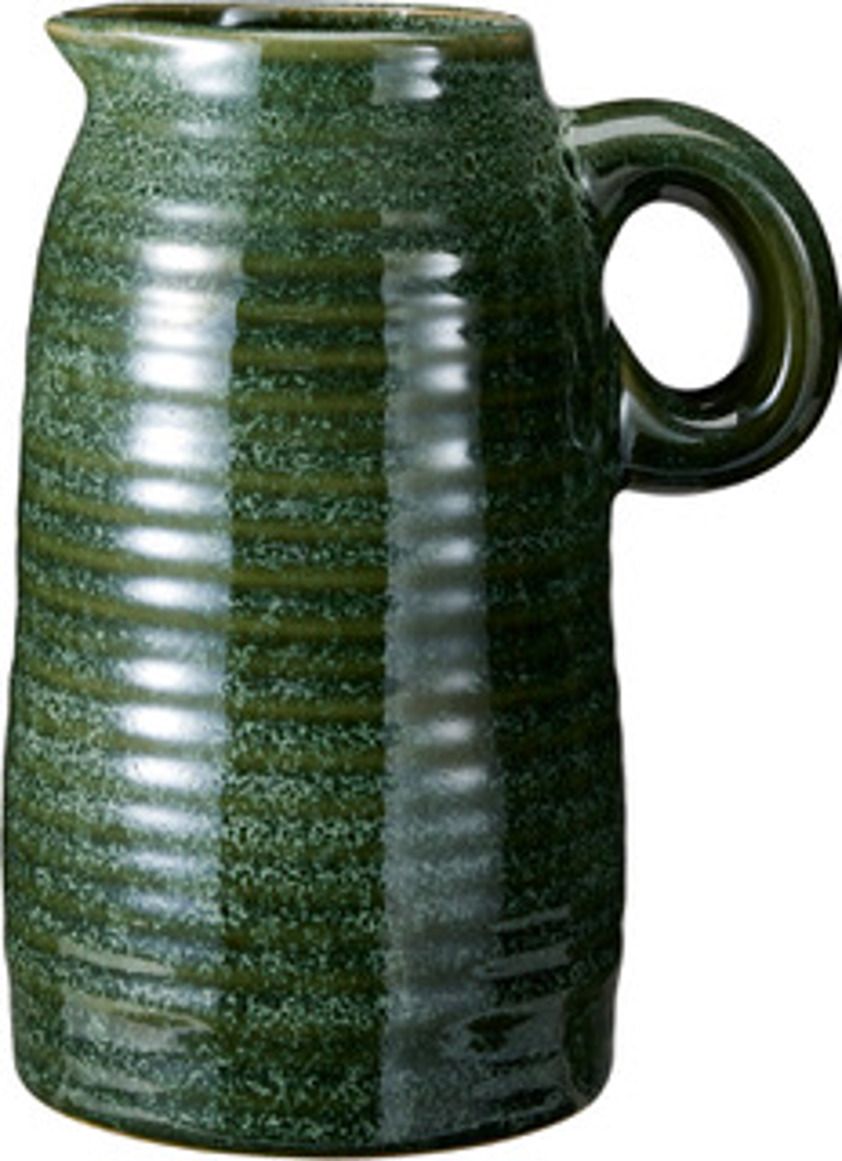Ribbed Porcelain Vase With Handle
