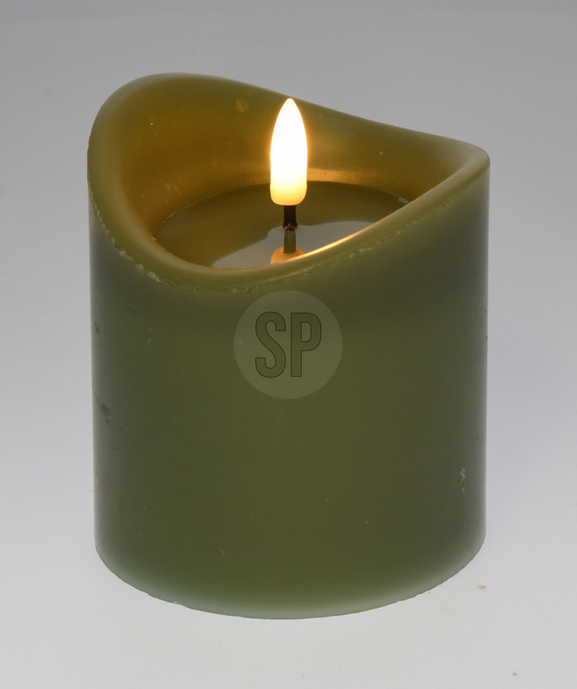 LED Olive Green Candle