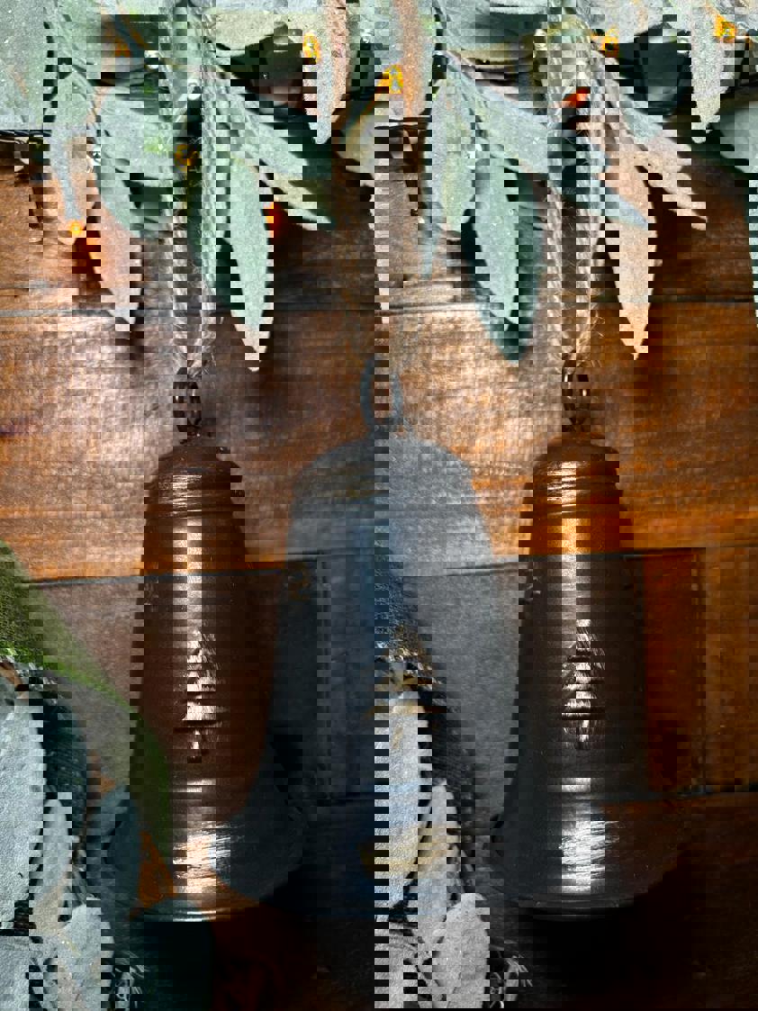 Black & Gold Bell with Jute Hanger Black & Gold Bell with Jute Hanger