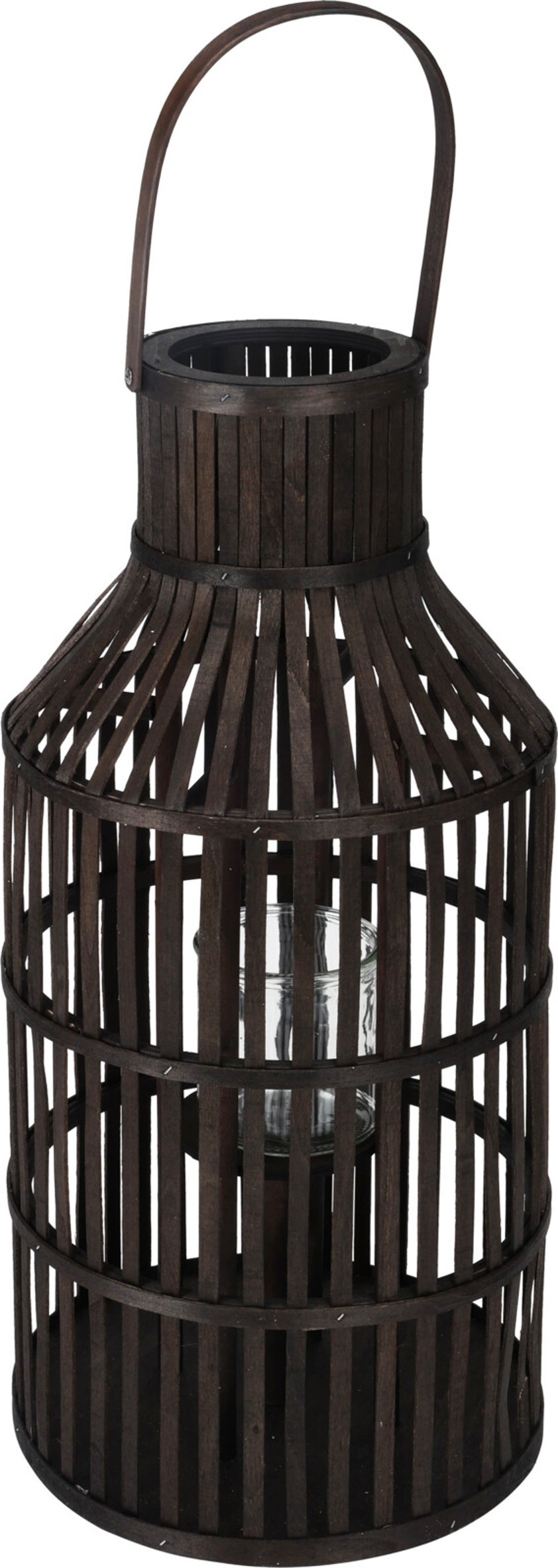 Shaped Wood Lantern With Handle