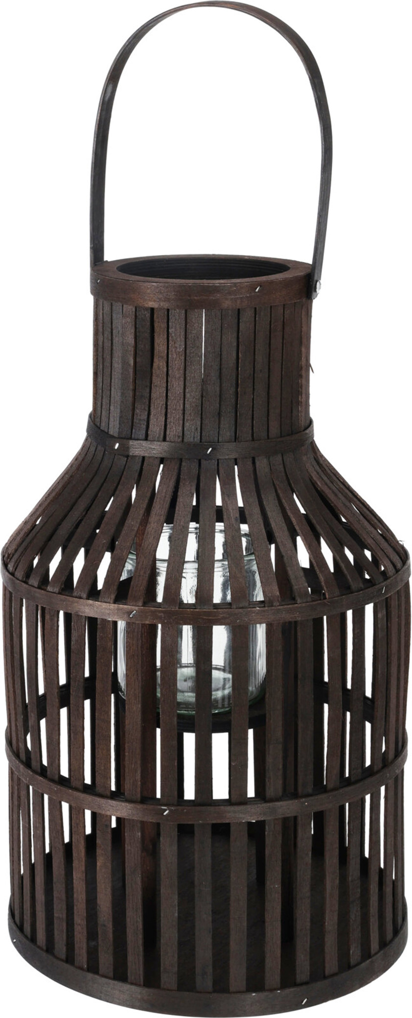 Shaped Wood Lantern With Handle