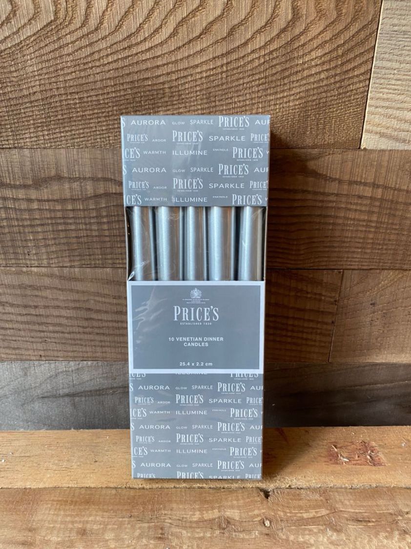 Silver Box of 10 Dinner Candles