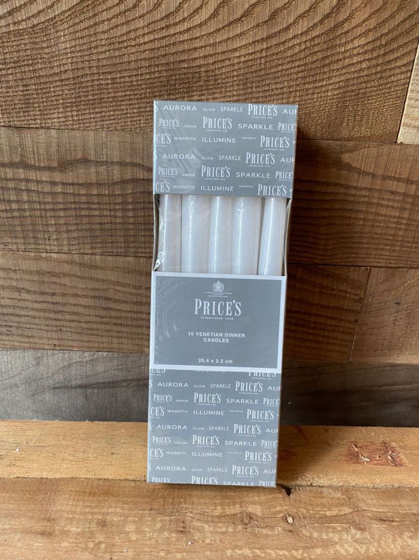 White Box of 10 Dinner Candles