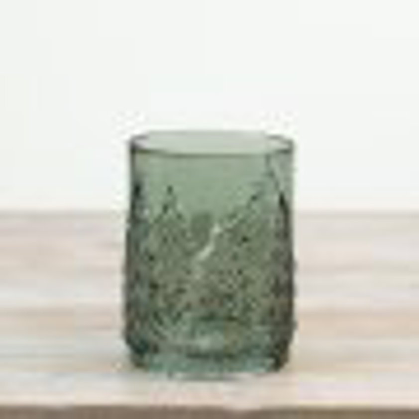 Green Glass Tree Hurricane