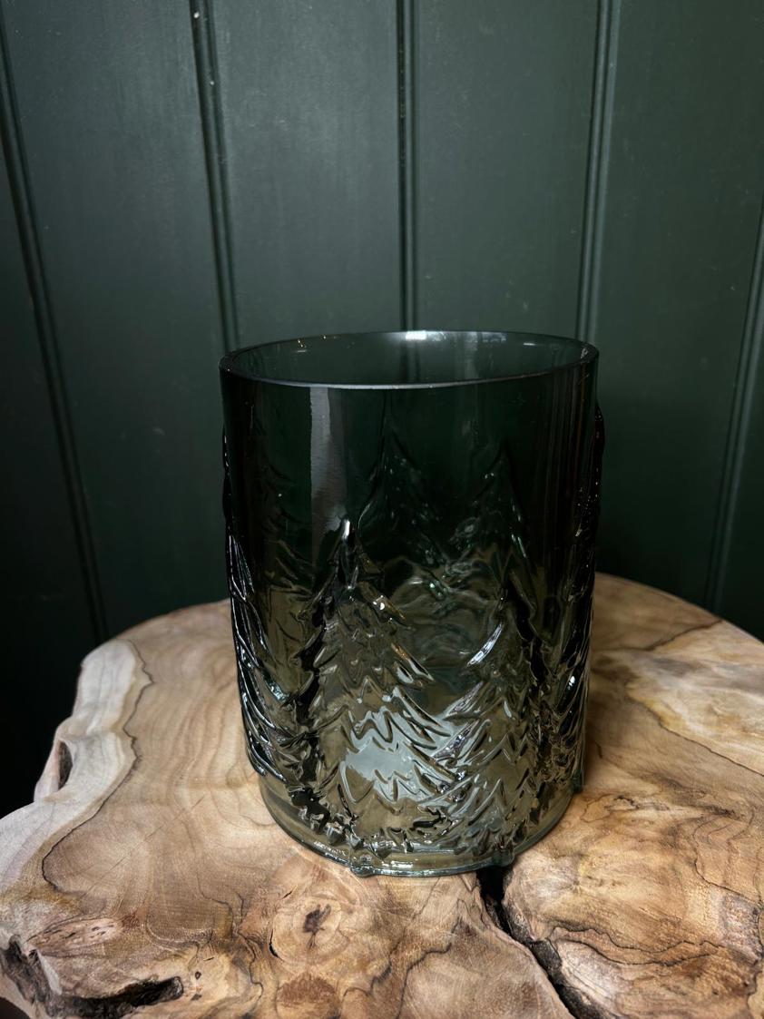 Green Glass Tree Hurricane