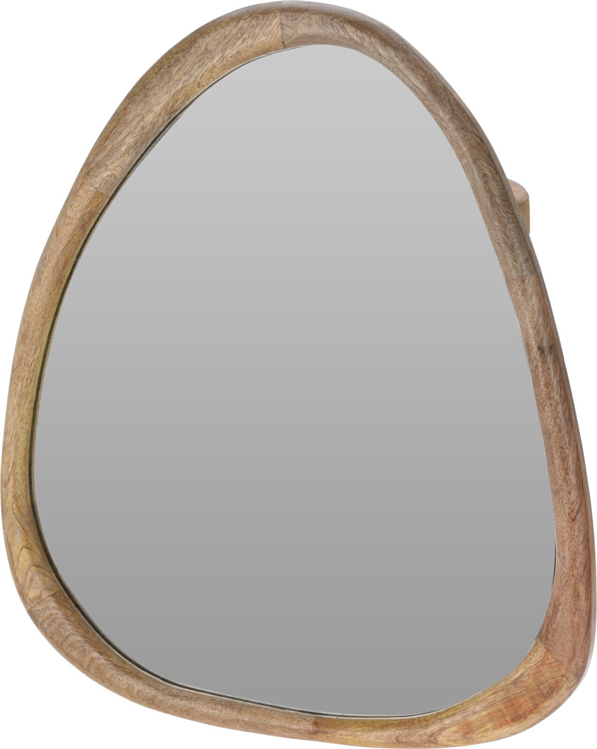 Wood Pebble Shaped Mirror