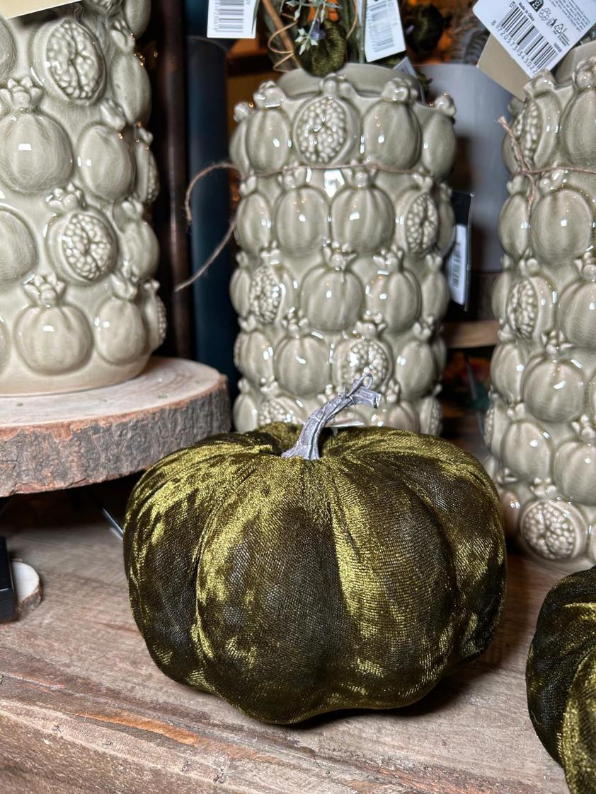 Dark Green Velvet Pumpkin