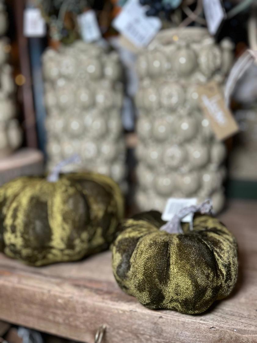 Dark Green Velvet Pumpkin