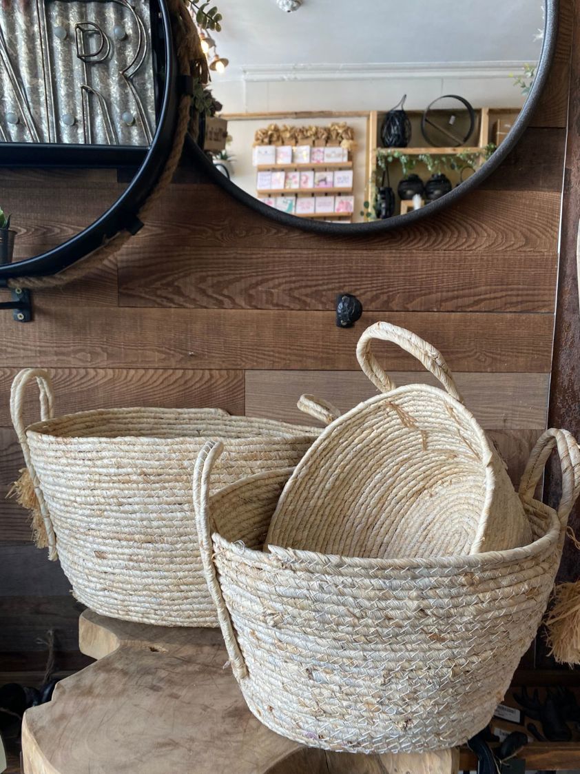 Straw Tassel Basket