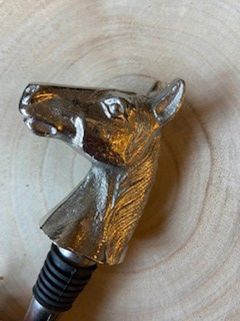Silver Nickel Horse Bottle Stopper