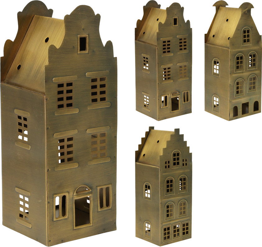 Large Antique Brass House 26cm