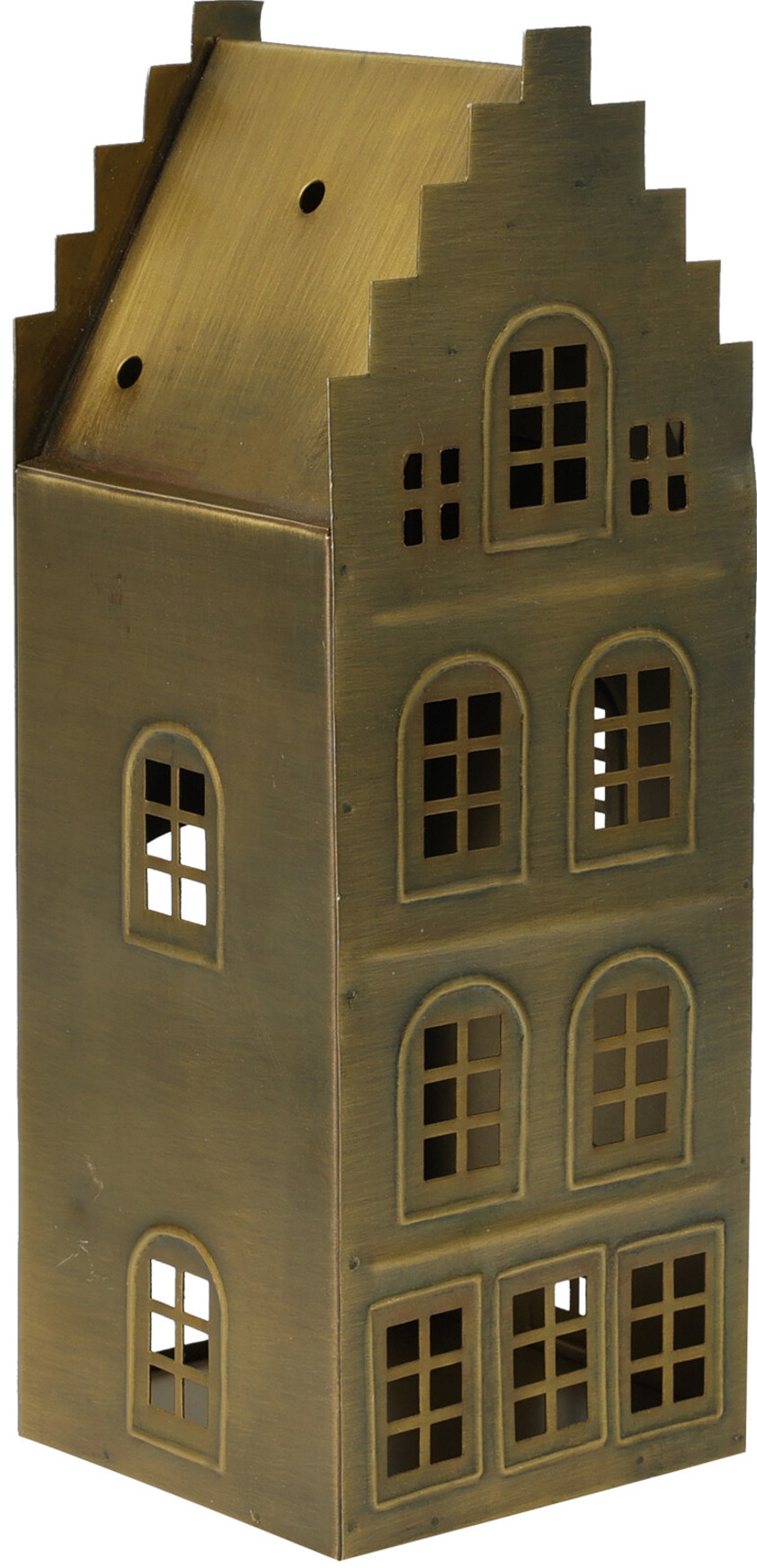 Large Antique Brass House 26cm