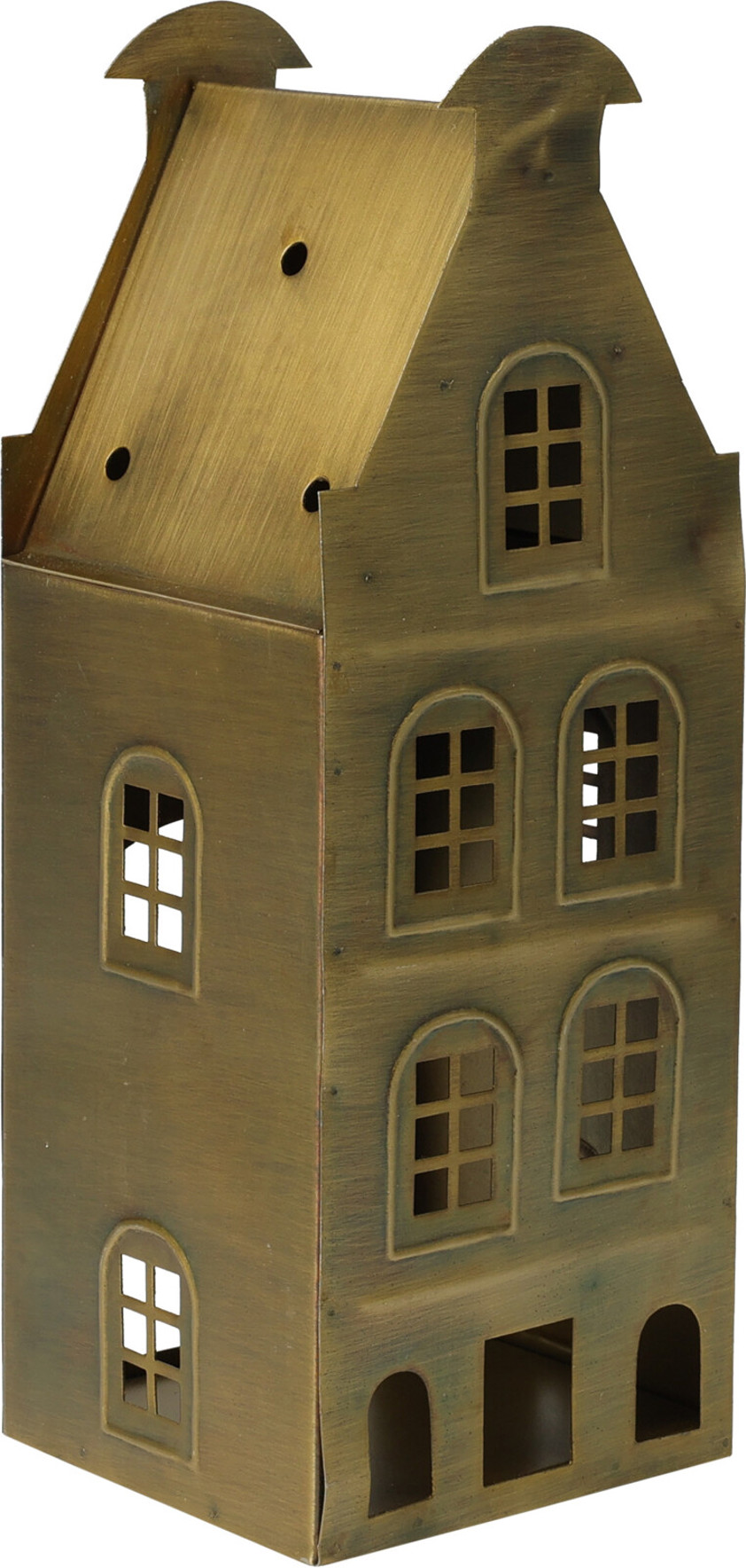 Large Antique Brass House 26cm