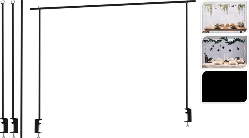 Black Over Table Metal Rail