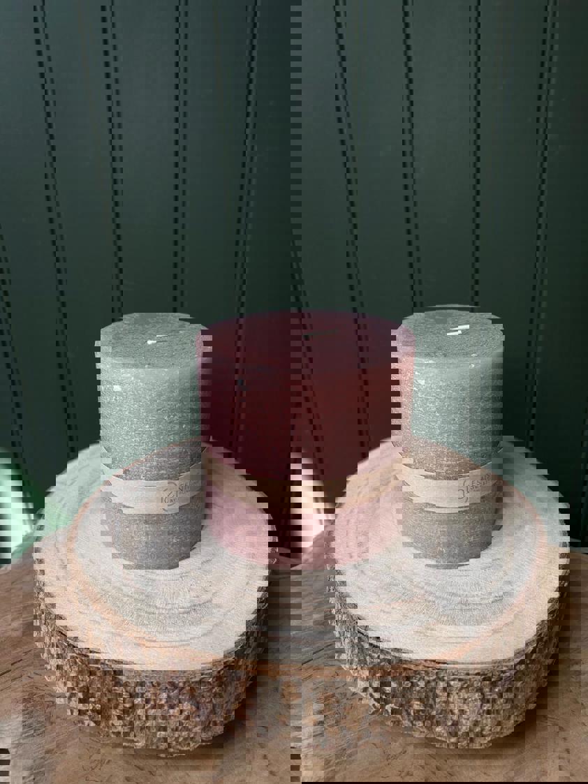 Pink Pillar Candle 10cm x 9cm