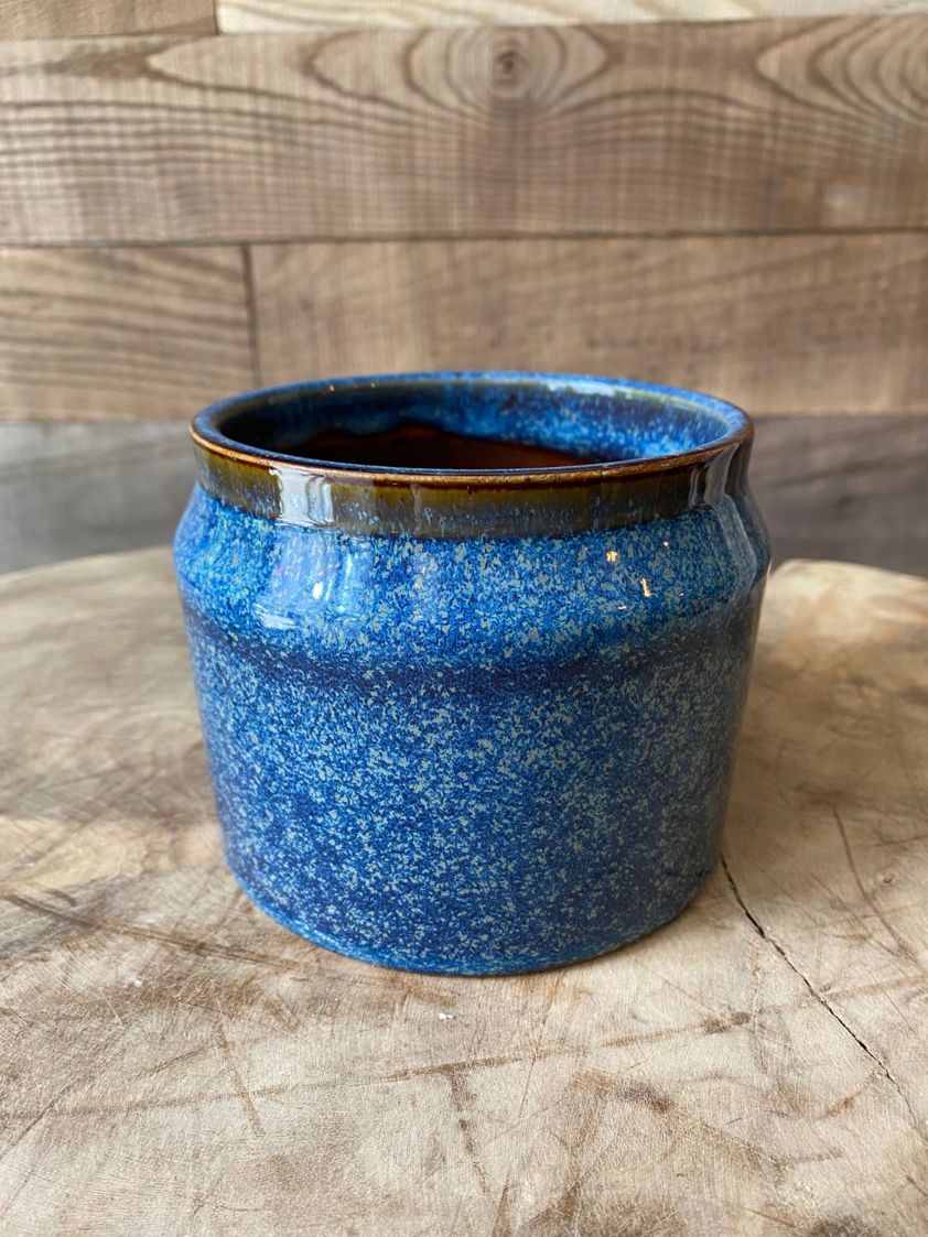 Blue Small Reactive Glaze Plant Pot
