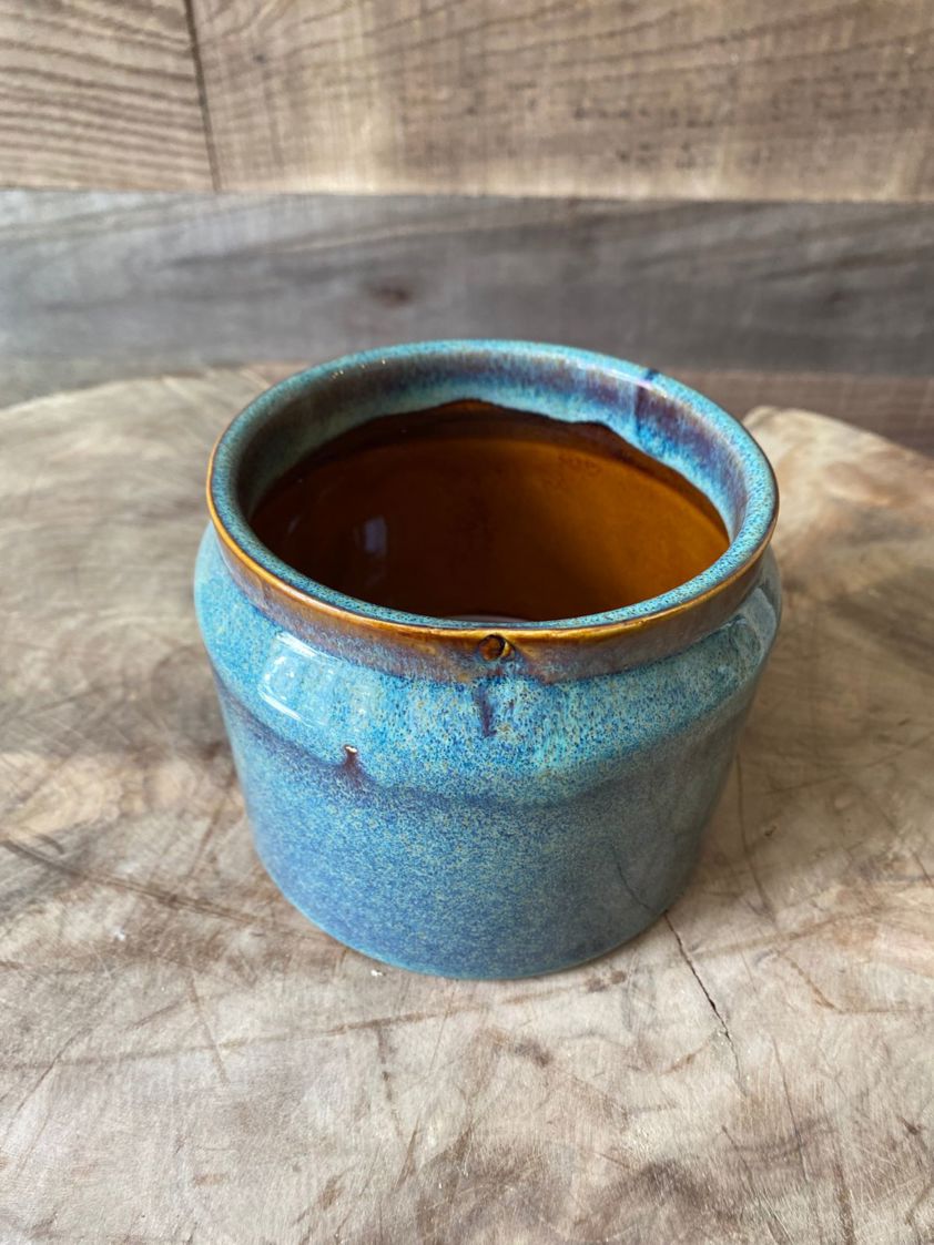 Aqua Green Small Reactive Glaze Plant Pot