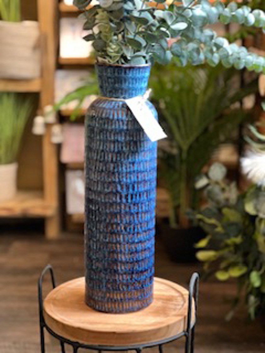Seville Collection Large Blue Flute Vase 20610
