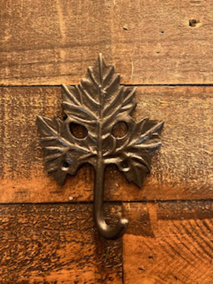 Maple Leaf Hook Cast Antique Iron