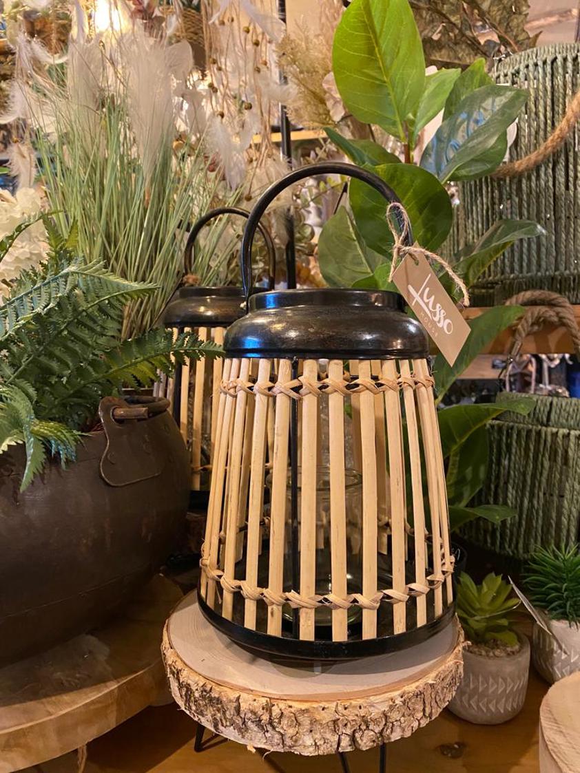 Natural Bamboo Lantern with metal