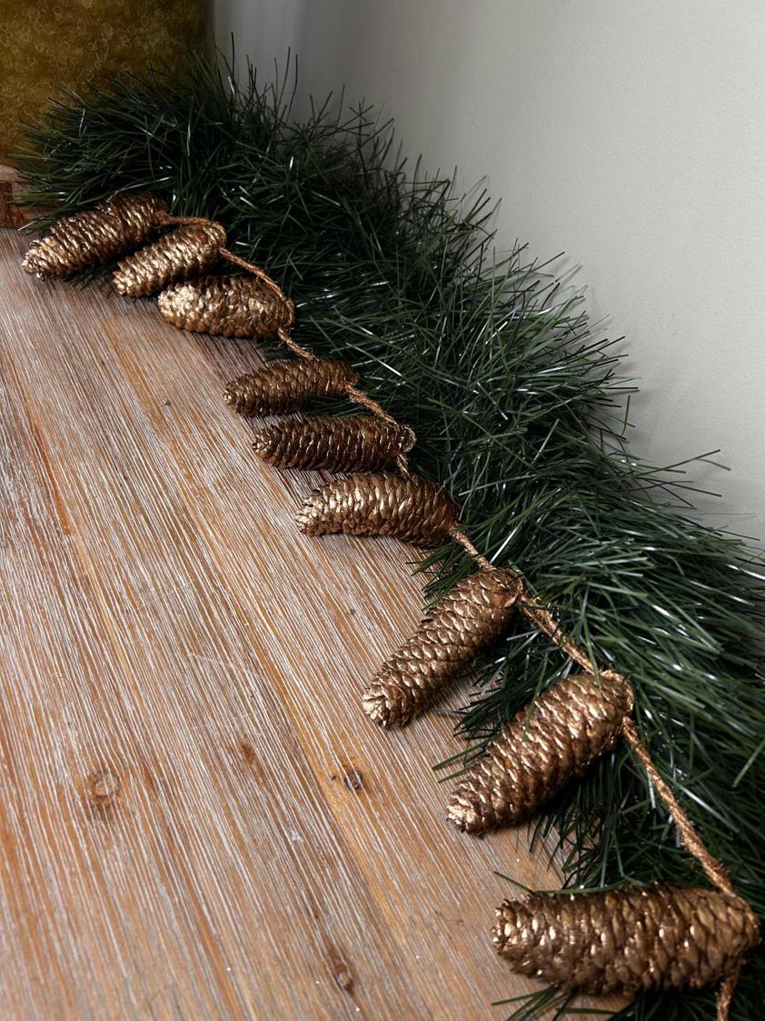 Golden Pinecone Garland