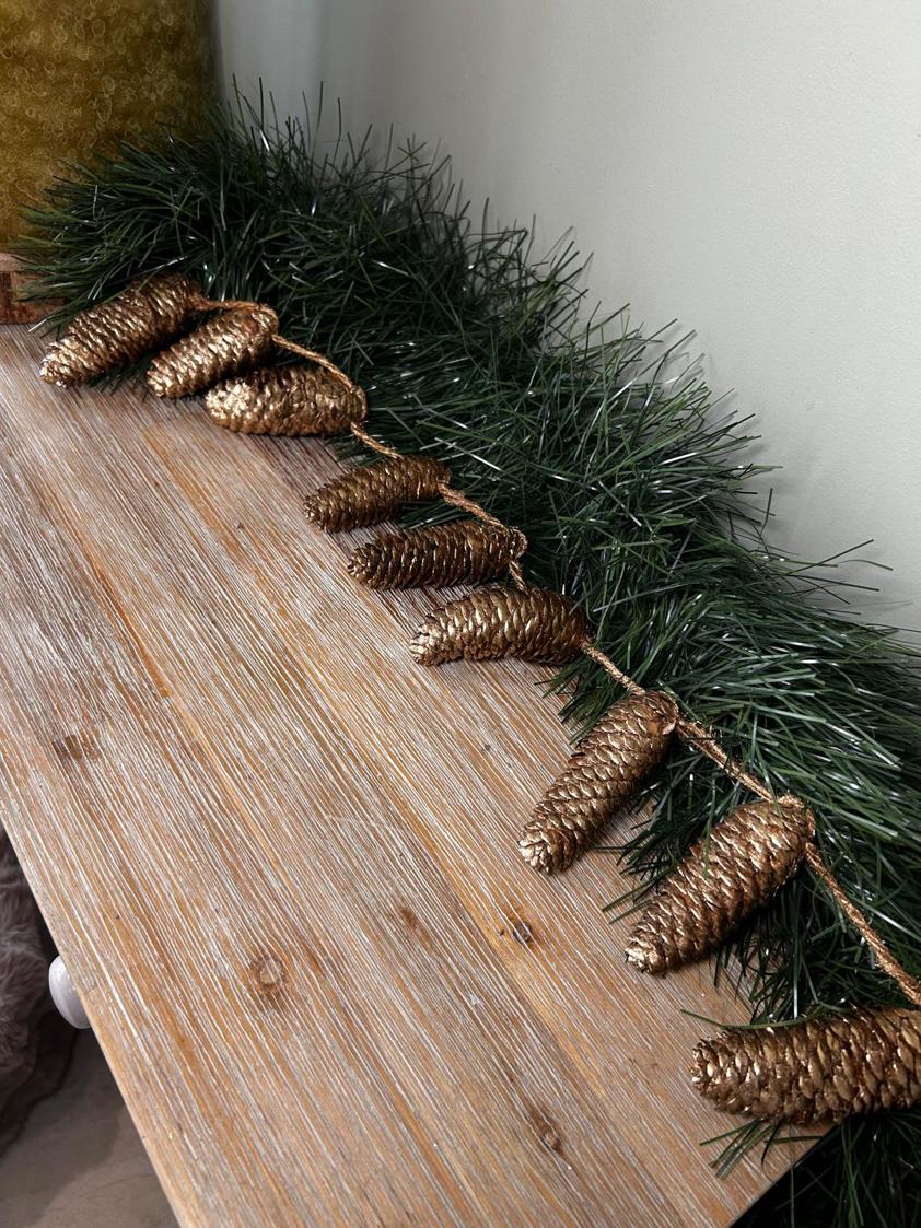 Golden Pinecone Garland