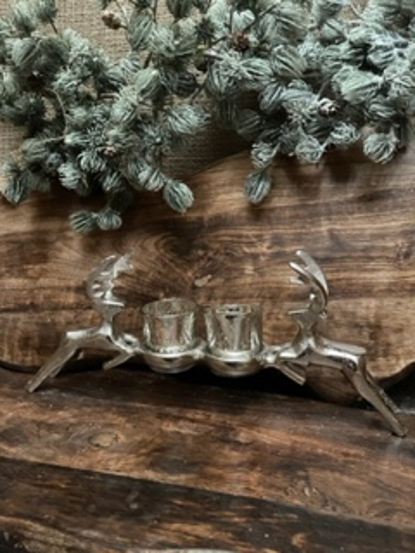 Double Reindeer Candle Holder.