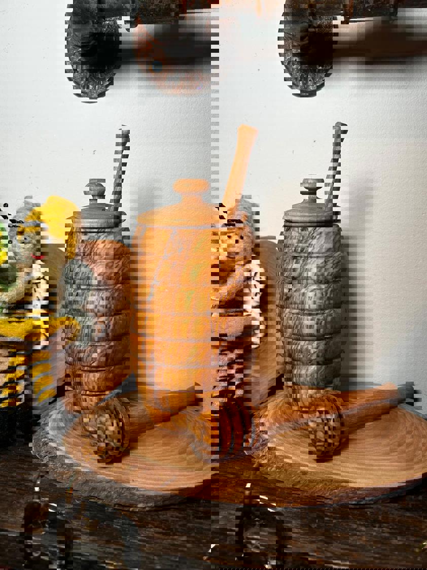 Olive Wood Honey Pot