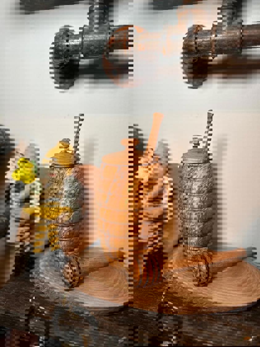 Olive Wood Honey Pot