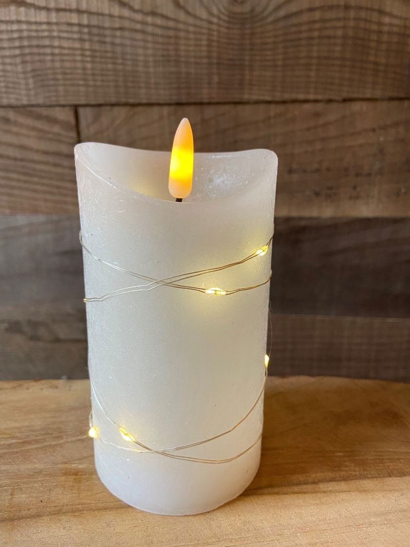 White LED Candle with Wire Lights