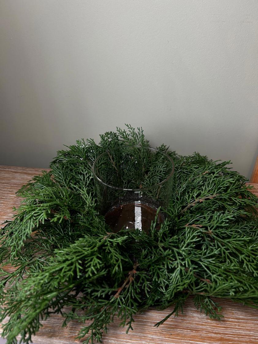 Cedar Candle Holder