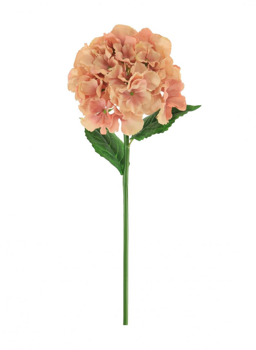 Silk Short Stem French Hydrangea Peach Blush