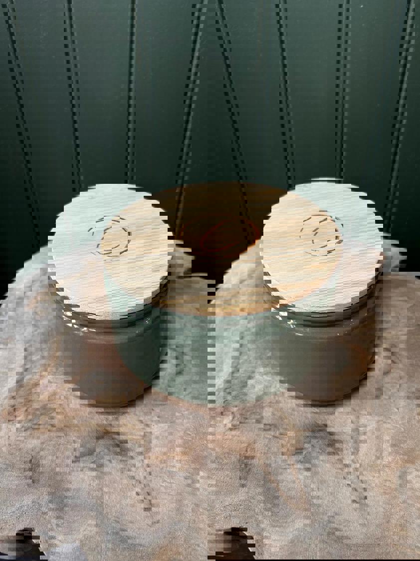 3 Wick Matt Green Ceramic Candle