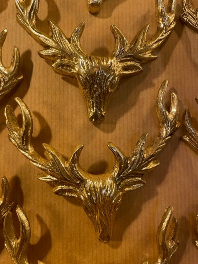 Antique Brass Stag Candle Pin
