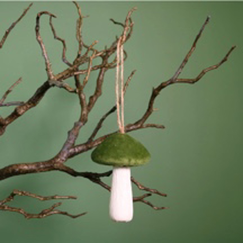 Velvet Hanging Toadstool (Sage)