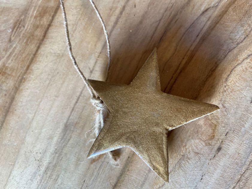 Gold Gloss Star Hanging Deco
