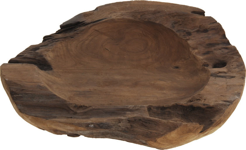 Large Rustic Teak Bowl