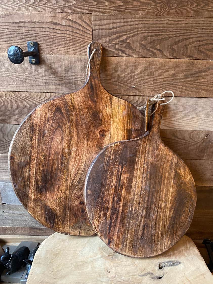 Dark Wood Round Serving Board