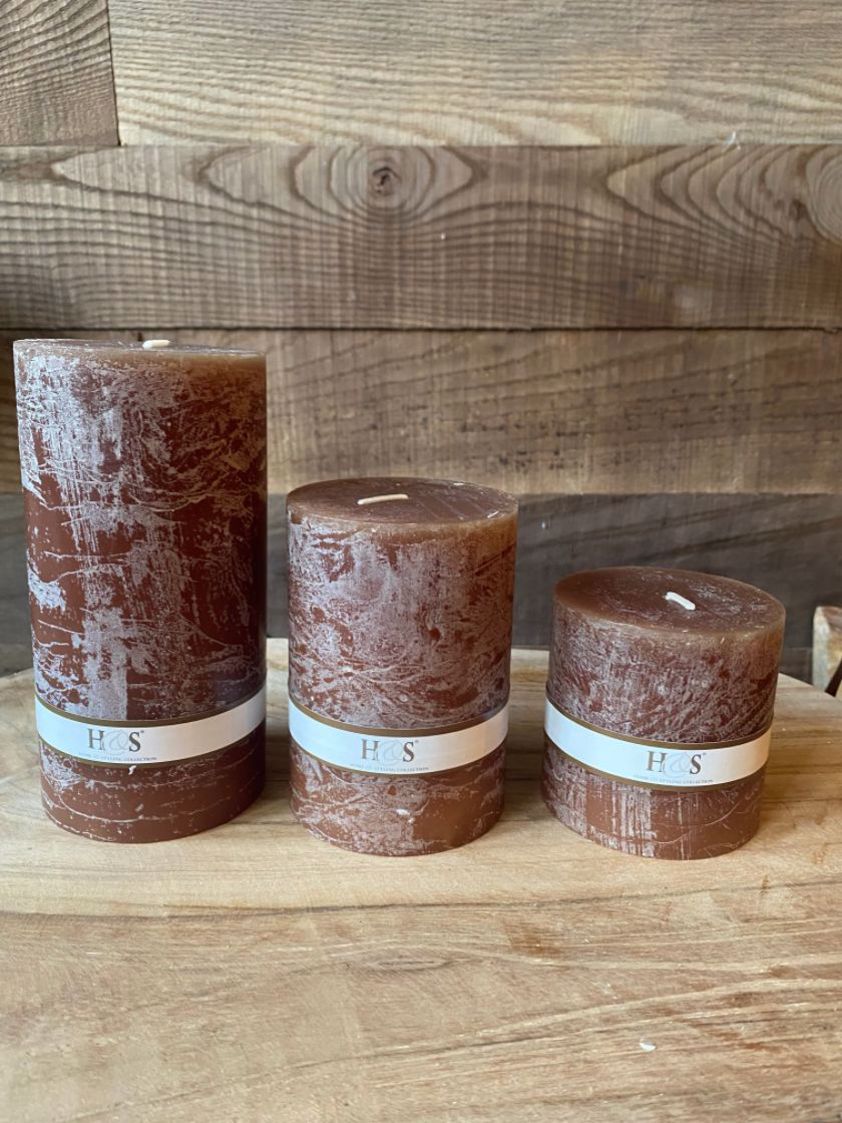 Brown Unscented Coloured Candles