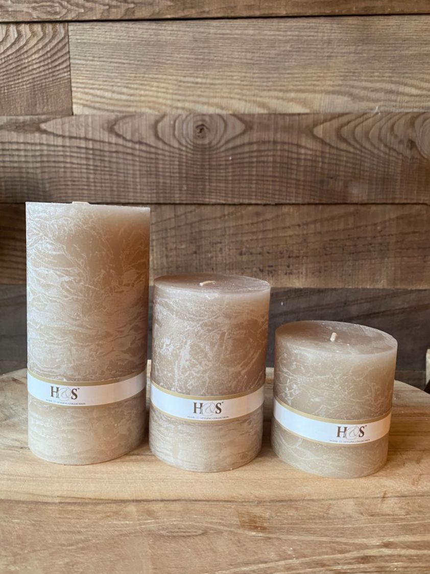 Taupe Unscented Coloured Candles