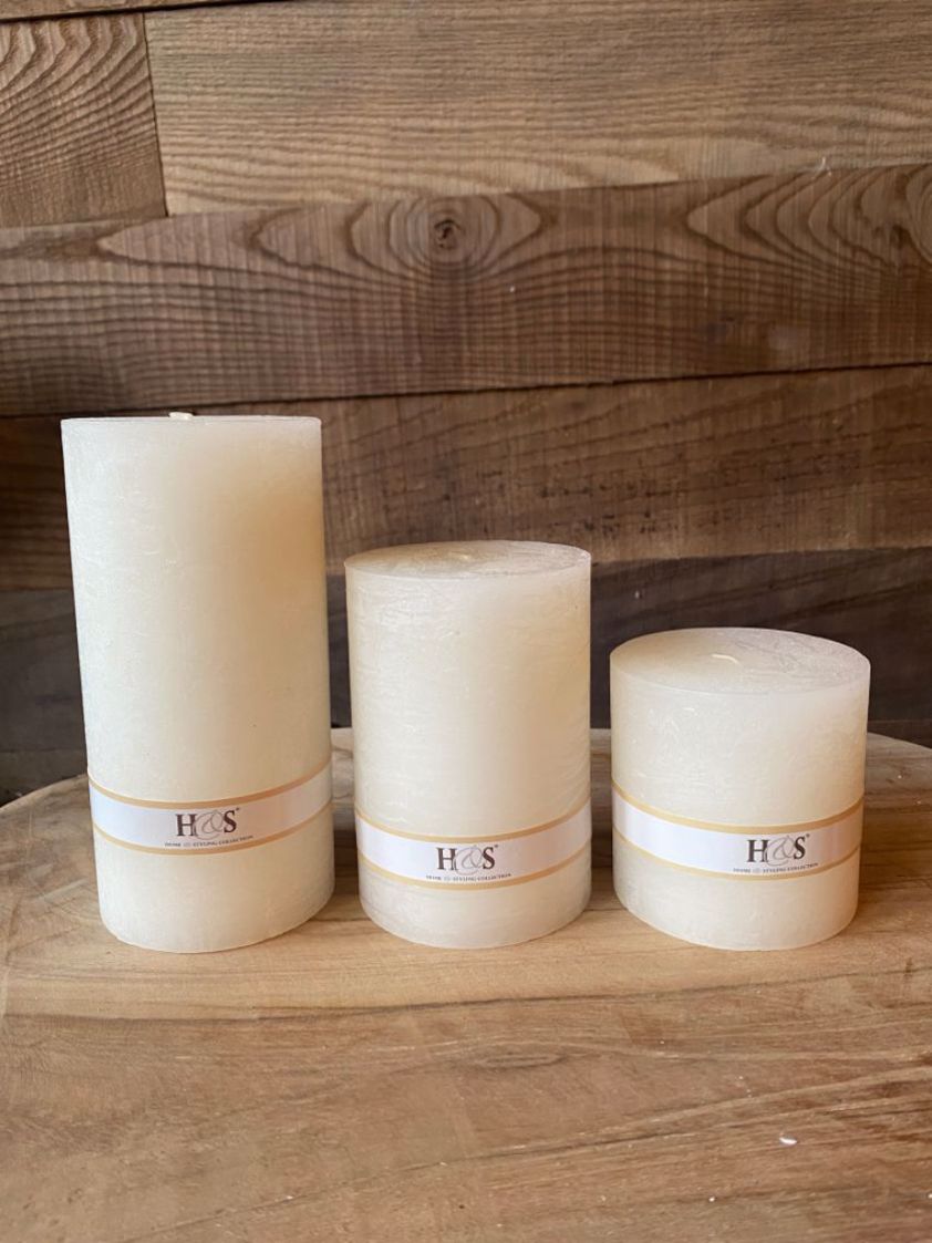 White Unscented Coloured Candles