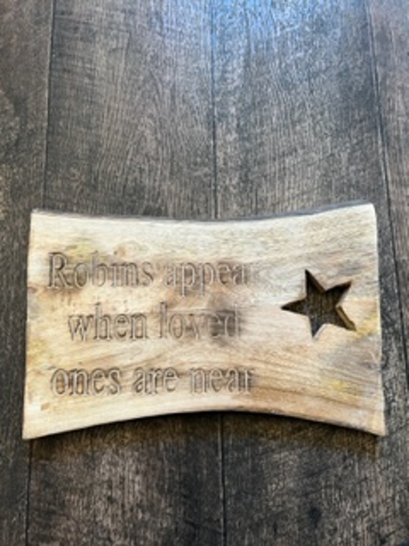 Small Engraved Star Wood Signs